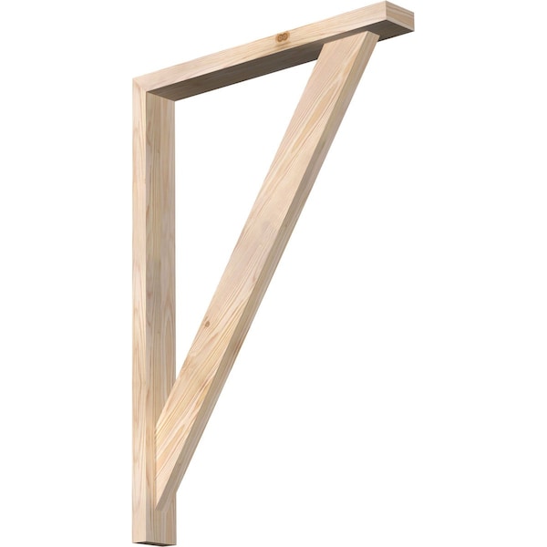 Ekena Millwork Traditional Block Smooth Bracket w/ Offset Brace, Douglas Fir, 3 1/2"W x 26"D x 38"H BKT0402X26X38TRA05SDF - main